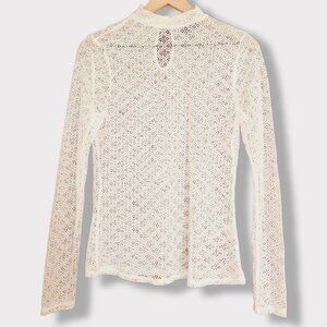 Elegant Lace Long Sleeve Top - Ivory